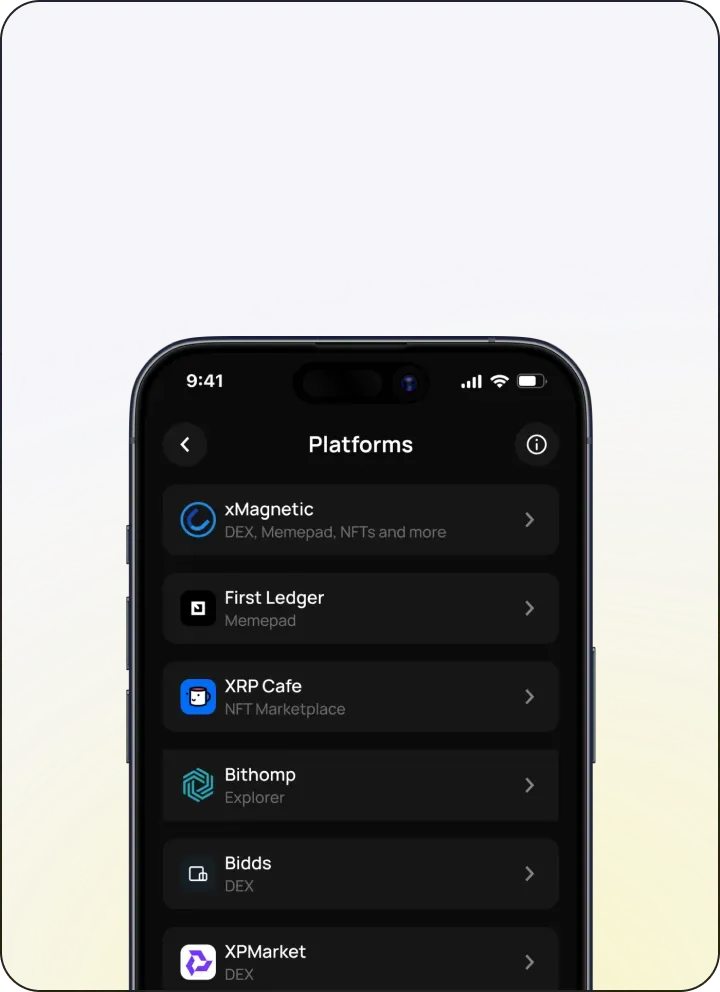 Katz Wallet platform directory for connecting to XRPL dApps through WalletConnect